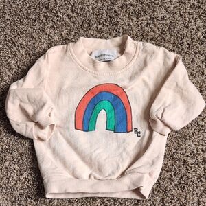 Bobo Choses Cream Sweatshirt with Red Blue Green Rainbow